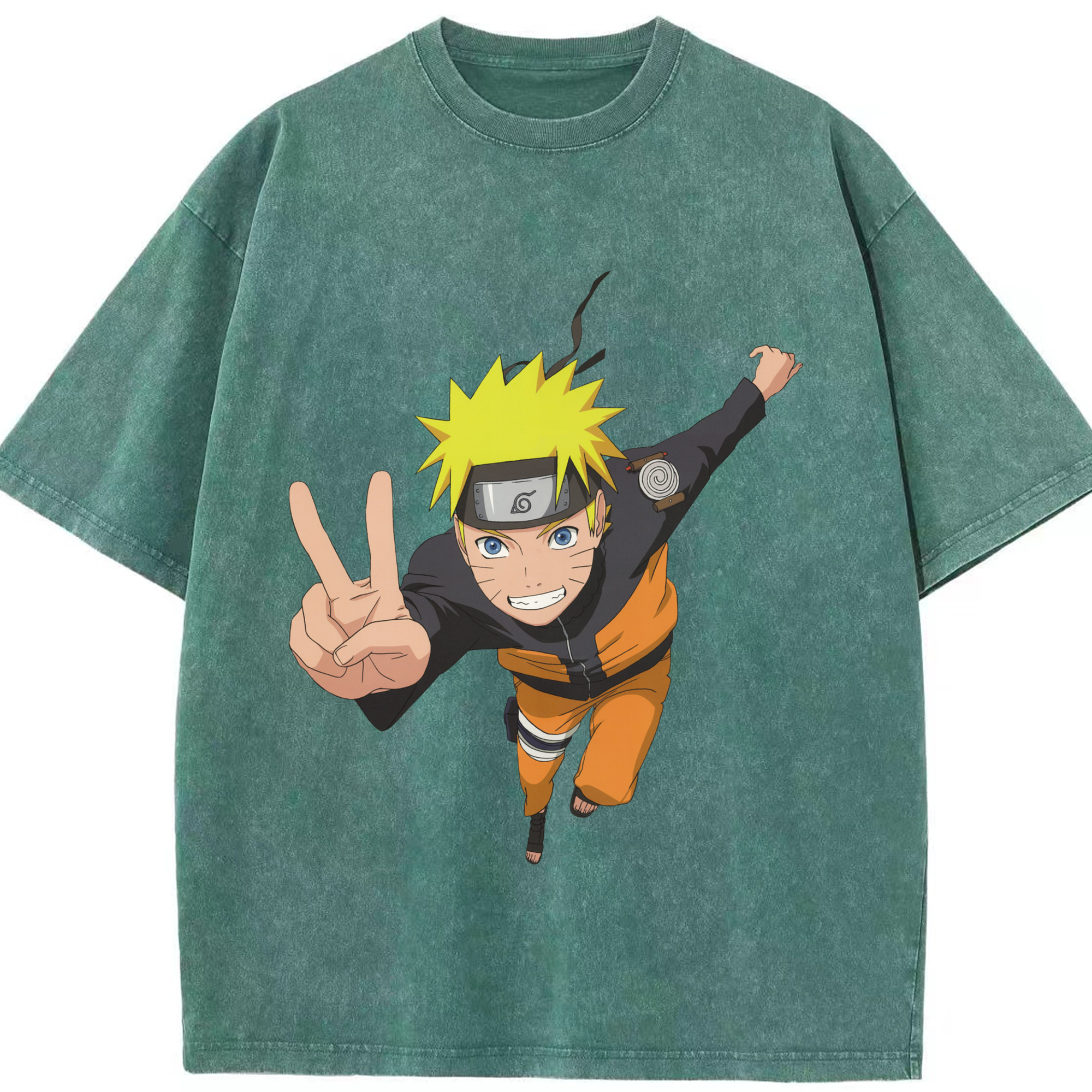 （画像用） NARUTO -ナルト- うずまき ナルト Uzumaki Naruto 綿100% ヴィンテージ風 半袖Tシャツ（フロントプリント）
